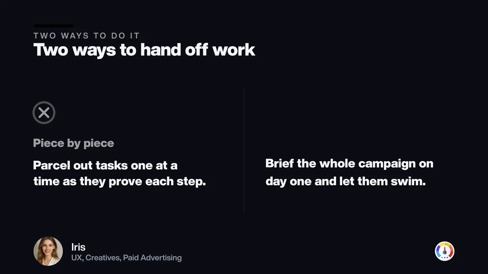 Full brief upfront or parcel it out gradually