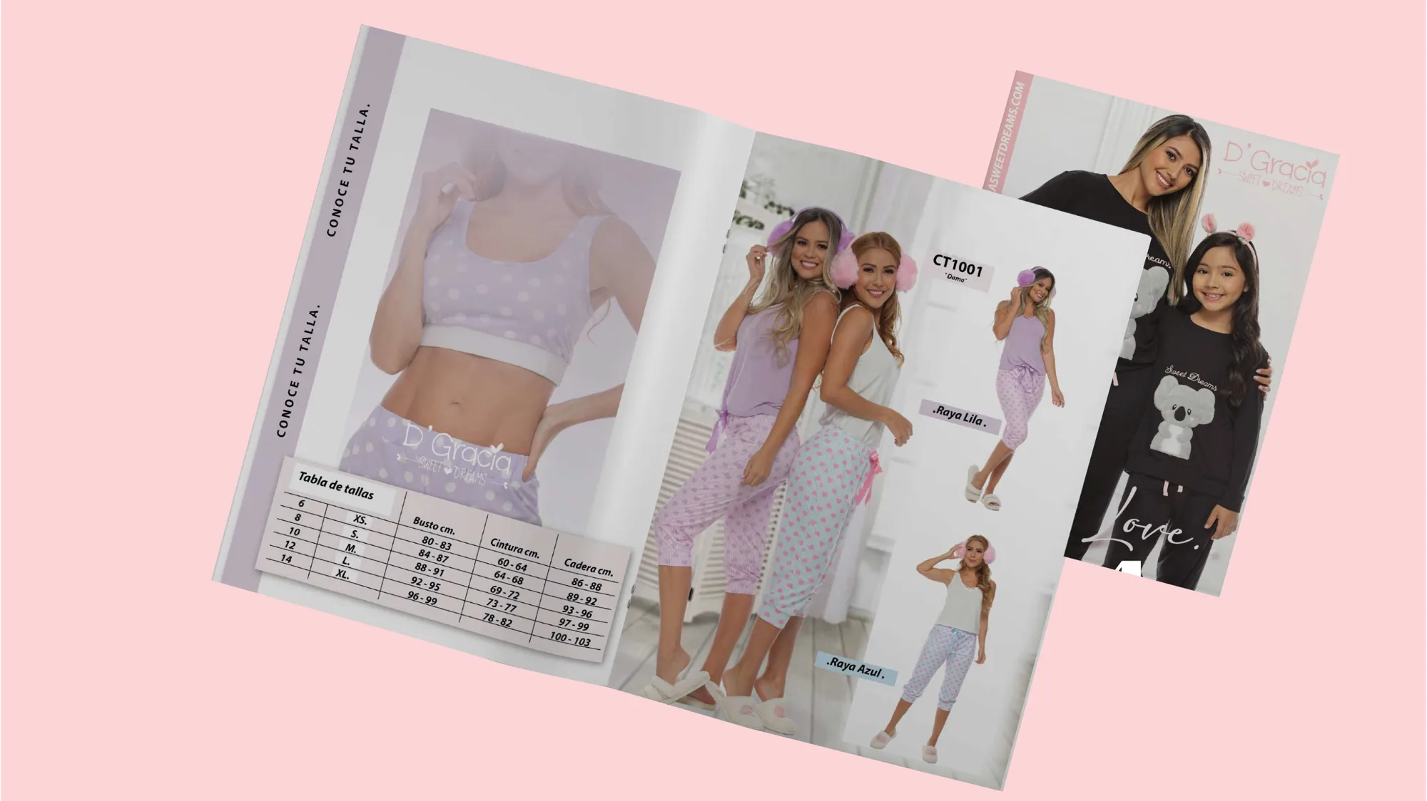 D'gracia Sweet Dreams sleepwear catalogue spread