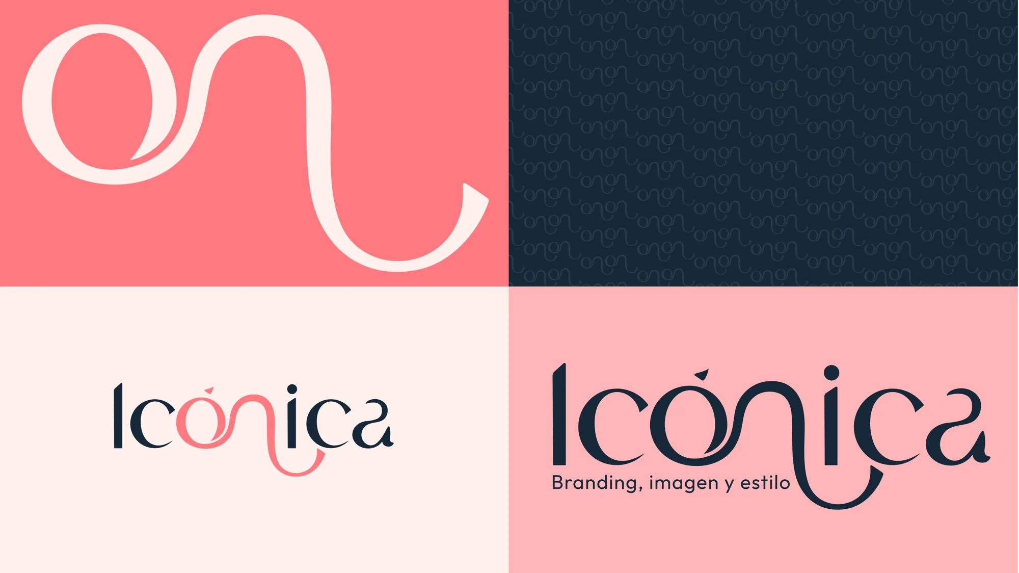 Icónica monogram, pattern and wordmark
